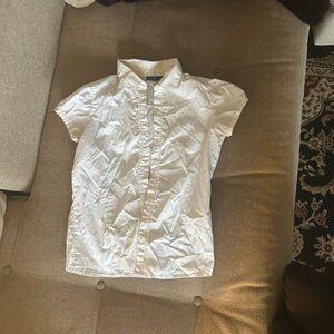 Kid’s White Short Sleeve Button-Up Shirt